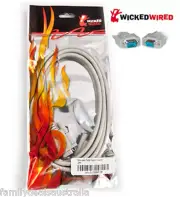 Wicked Wired 2m Male 9Pin D-Sub (DB9)