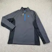 NEW Spyder Size Medium M Mens Outbound 1/2 Zip Sweater Long Sleeve Gray Black