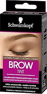 Schwarzkopf Brow Tint Professional formula Eyebrow Dye Brow Tinting Kit with Gentle Permanent Colour - Light Brown