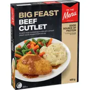 On The Menu Big Feast Beef Cutlet With Mash Frozen Meal 480g