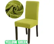 Elastic Dining Chair Cover Thick Jacquard Spandex Chair Cover for Dining Room Anti-Slip Kitchen Chair Cover-Polar Fleece Green A