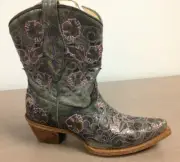 Corral Boots Black-Purple Laser Overlay Size 6M
