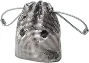 ANYA HAINDMARCH(アニヤ・ハインドマーチ) Anya Hindmarch Pouch 5050925188999 Drawstring Pouch Eyes in Metal Mesh Anthracite, Anthracite, ワンサイズ