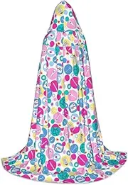SKKNT Cute Nurse Print Halloween Hooded Cloak Full Length Cape With Hood For Men And Women For Carnival