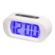 Round Electronic Alarm Clock, White Digital Alarm Clocks for Bedrooms