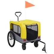 Andala Pets 2-in-1 Pet Bike Trailer and Jogging Stroller Yellow and Grey