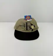 Vintage 90s Looney Tunes Taz Tasmanian Devil Flex Fit Tan Hat Cap YOUTH