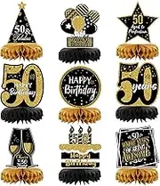 9 Pieces 50th Birthday Decorations 50th Birthday Centerpieces for Tables 50th Birthday Party Decorations for Men and Women (50th)