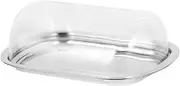 PRETYZOOM Butter Dish with Transparent Lid Stainless Steel Butter Container for Home Butter Storage Box Cheese Keeper Easy to Clean for Weddings