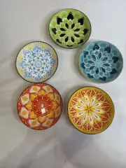 Ceramic Side Dish Set X 5 Cottagecore Colorful Dessert Sauce Ramekin