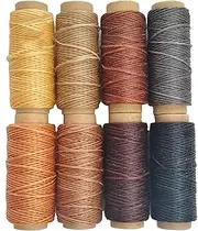 [GEHARTY] 264 Yards 150D Leather Sewing Waxed Thread Cord for Leather Craft DIY 1mm Diameter8 Colors Thread CordEach of 33 Yards