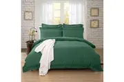 Super Soft Tailored Queen Size Quilt/Doona/Duvet Cover Set - Dark Green