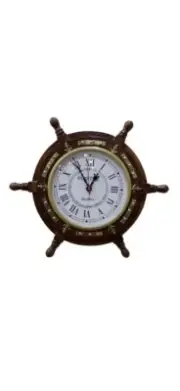 Nautical Wooden Ship Steering Wheel Clock 12 Inches Nautical Wall Decor