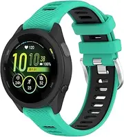 [Nacorulu] Compatible With Garmin Vivoactive 4S Bands,18mm Double Color Soft Silicone Replacement Band for Garmin Vivomove 3S / Venu 3S 2S / Forerunner 265S 255S