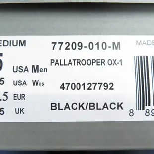 Palladium 77209010 PALLATROOPER OX-1 男女 經典牛皮 法式軍靴 低筒 永夜黑