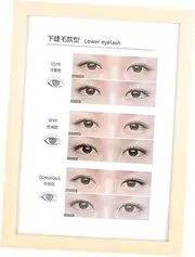 Eyelash Style Salon Poster Lash Extension Guide Eyelashes Display Tool Eyelashes Wall Decor for Lahses Fake False Eyelashes, lower eyelashes
