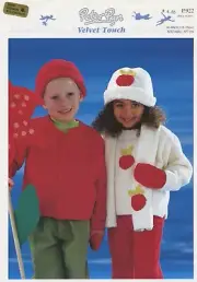 Peter Pan Knitting Pattern P922 Baby & Child Sweater, Hat, Mitts, Scarf 6mo-7yrs