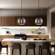 Black Chuva Pendant Light (Wine) w/ Rain Drop Effect and Smoke Glass