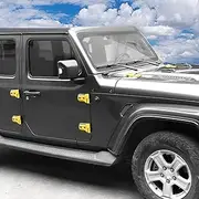 JeCar 10PCS Yellow Full Set Door Hinge Cover Trim Kit for 2018-2024 Up Jeep Wrangler JL JLU Gladiator JT