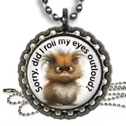 Did I Roll My Eyes Outloud? Kids Bottle Cap Necklace with Chain Photo Jewelry