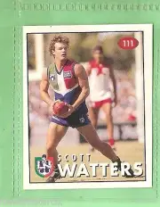 1996 AFL SELECT STICKER #111 SCOTT WATTERS, FREMANTLE DOCKERS