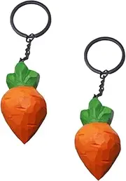 [Beavorty] 2Pcs Wooden Carrot Key Pendant Adorable Carrot Ornament for Keys Bags Unique Decorative Keychain for Easy Identification Lightweight Versatile Accessory