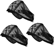 FOMIYES 3pcs Lace Wig Mesh Caps Elastic Wig Head Cover for Comfortable Wear Breathable Hair Net for Fashionable Styles and Different Occasions