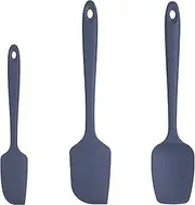 315℃ Heat Resistant Silicone Spatula: U-Taste High Heat Proof Seamless BPA-Free Flexible Rubber Kitchen Cooking Mixing Baking Scraper for Nonstick Cookware Set of 3 (Midnight Blue)