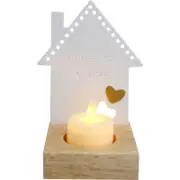 LVD Porcelain Tealight Candle Holder Display Home Love 11.5cm - White