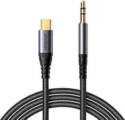 Joyroom SY-A07 AUX Audio Cable USB Type-C to 3.5mm Jack Connector, HiFi Sound USB-C Adapter for Music, Podcast, 1.2m, Black