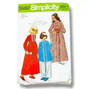 Vintage Simplicity Sewing Pattern Girls Robe Nightgown #5997 Childs Size 7