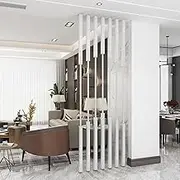 Premium Home Room Dividers, Wall Partition Column for Office Bedroom, Room Separator, Temporary Separation, Modern Divider Screen, 7pcs Metal Slats(7pcs-C,225cm/89in/7.38ft)