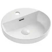 Reba Semi-Inset Basin With Tap Hole, Gloss White
