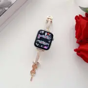 For Apple Watch 8 /7 /SE /6 /5 /4 /3 /2 /1 Ultra Bling Rhinestones Bracelet Strap Wristband (38mm 40mm 41mm - Rose Gold)
