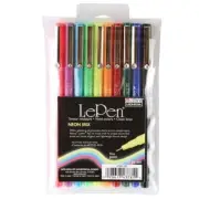Marvy Uchida Le Pen Mirco Plastic Tip X-Fine Neon/Basic Mix Set/10 Office School