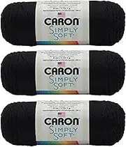 Caron Simply Soft 3-Pack Yarn, 3oz, Gauge 4 Medium Worsted, 100% Acrylic - Autumn Red - Machine Wash & Dry