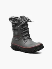 BOGS Women's Arcata Cozy Plaid Winter Boots Dark Gray Multi - 73048-074, Dk Gray