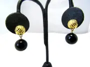 DAVID YURMAN 18K Yellow Gold BLACK ONYX Drop Earrings