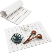 DULCE DOM Stone Drying Mat for Kitchen Foldable Absorbent Diatomaceous Earth Bath Mat Quick Dry for Kitchen Dishes Bottles Cups Bathroom