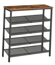 Shoe Rack for Entryway, 5-Tier Shoe Organizer with Adjustable Mesh Shelves,