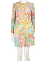 Floral Pattern Mid-Length Coat
