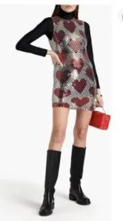 Paco Rabanne X H&M Printed Chainmail Heart Mini Dress