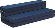 Giantex 10cm Folding Mattress, Portable Sofa Bed Play Mat for Guests Kids, Convertible High-Density Sponge Mattress w/Handles Washable Mesh Cover for Home Office, Double Size
