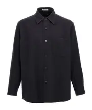 wool flannel shirt 5 INK BLACK