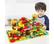 Marble Run Building Blocks , 176PCS Classic Big Blocks STEM Toy Bricks Set Kids Race Track for Boys Girls Toddler Age 3,4,5,6,7,8+