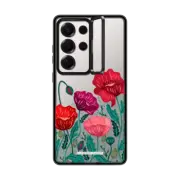 Galaxy S25 Ultra Impact Ring Stand Case Poppy Field