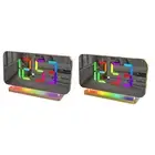 LED Digital Alarm Clock Bedroom Mirror Display for Office Night Desktop