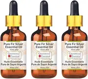 Greenwood Essential Pure Fir Silver Essential Oil (Abies alba) with Glass Dropper Natural Therapeutic Grade Steam Distilled (Pack of Three) 100ml X 3 (10 oz)