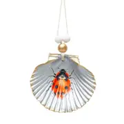 Urban Ladybug Shell Hanging Ornament Home/Room Decorative Display Blue 19cm
