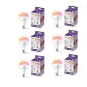 WiZ 65W BR30 Color LED Smart Bulb - Pack of 6 - E26- Indoor - Connects 6 Pack
